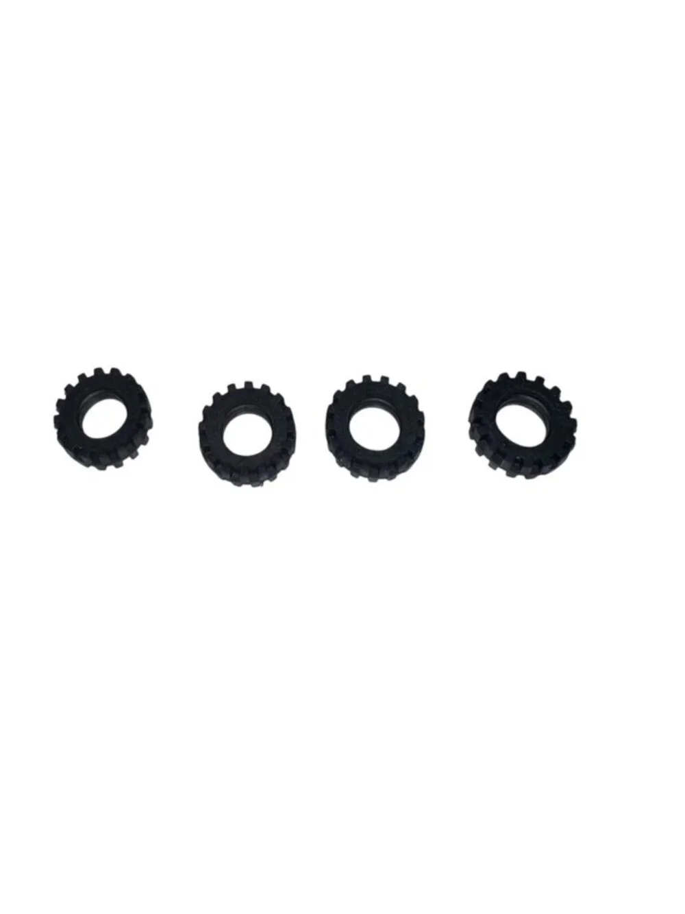 LEGO 87414 Black Tire 15mm D. x 6mm Offset Tread Small Lot Of 4